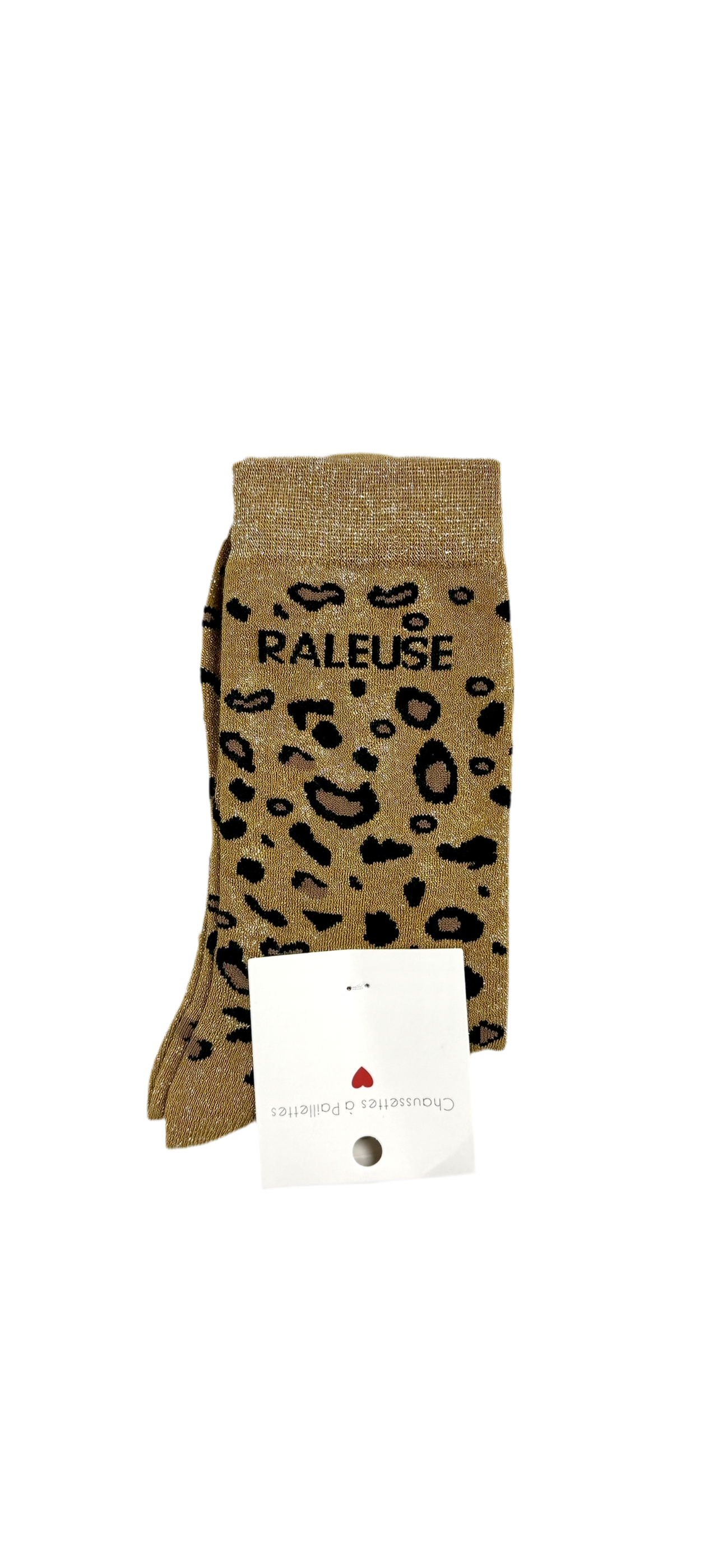 Chaussettes à Paillettes "Râleuse" - Jaune Léopard