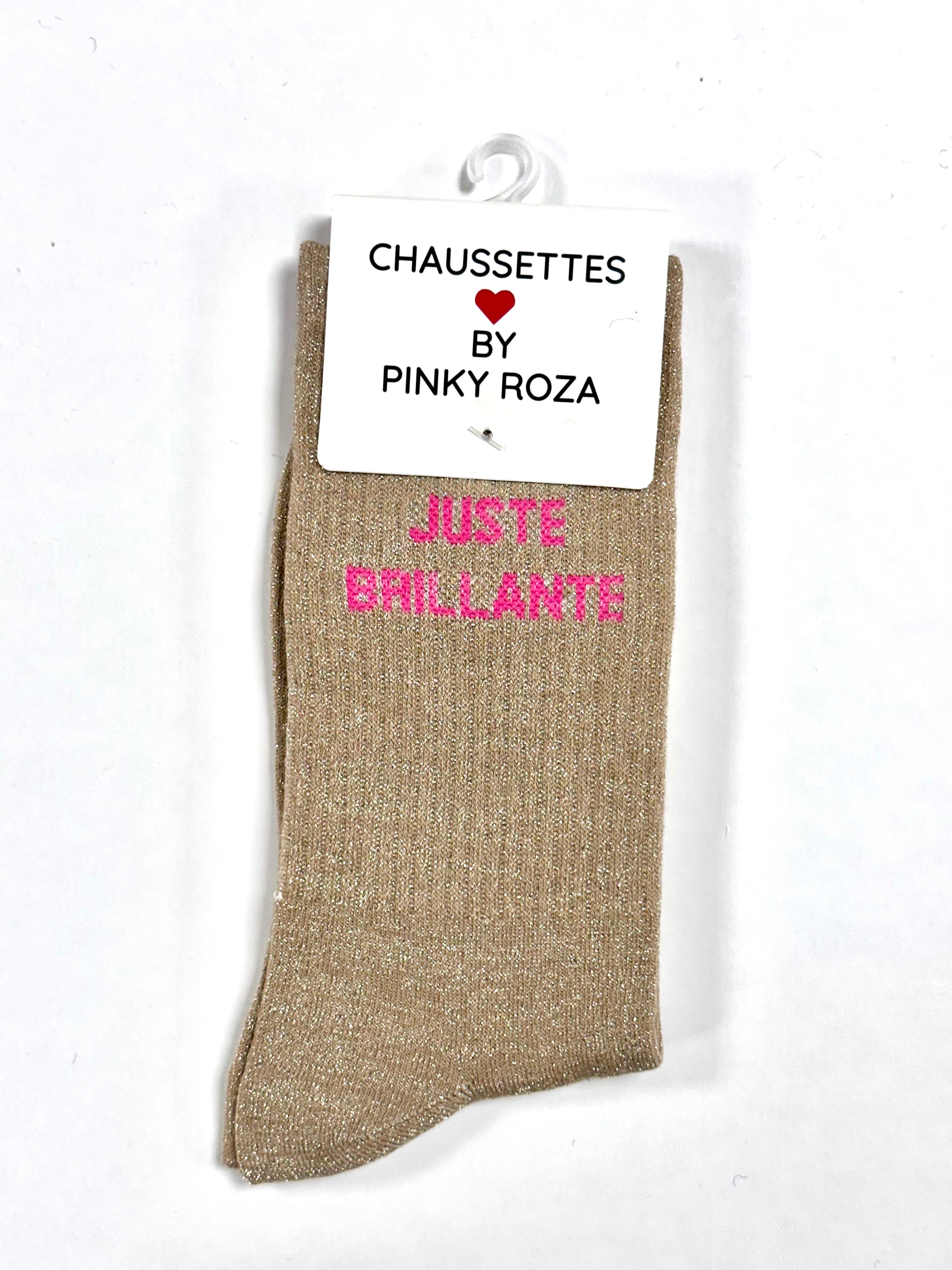 Chaussettes à paillettes « Juste brillante » - Beige
