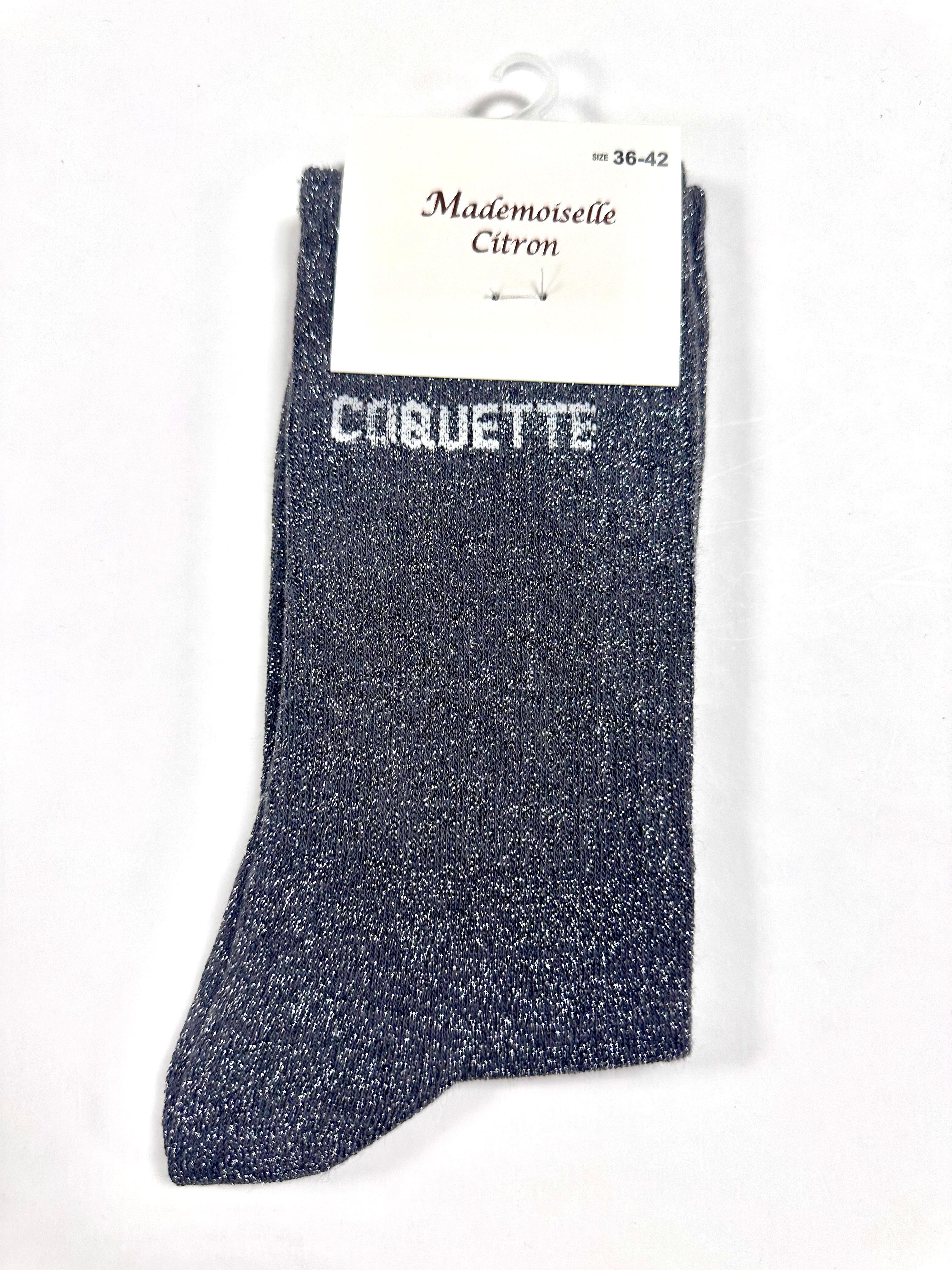 Chaussettes à Paillettes - Coquette (Gris foncé)
