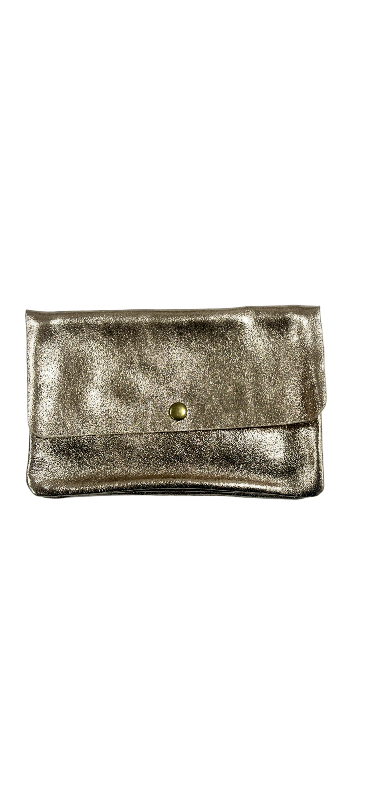 Pochette en cuir avec poche zippée intérieure - Bronze