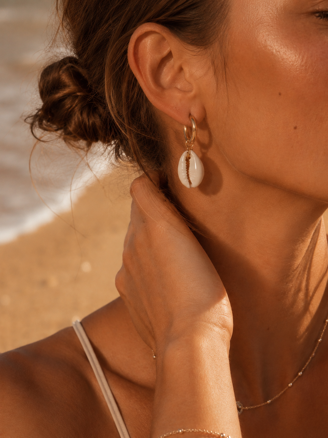 Boucles d'Oreilles Coquillages Discrètes - Acier Inoxydable