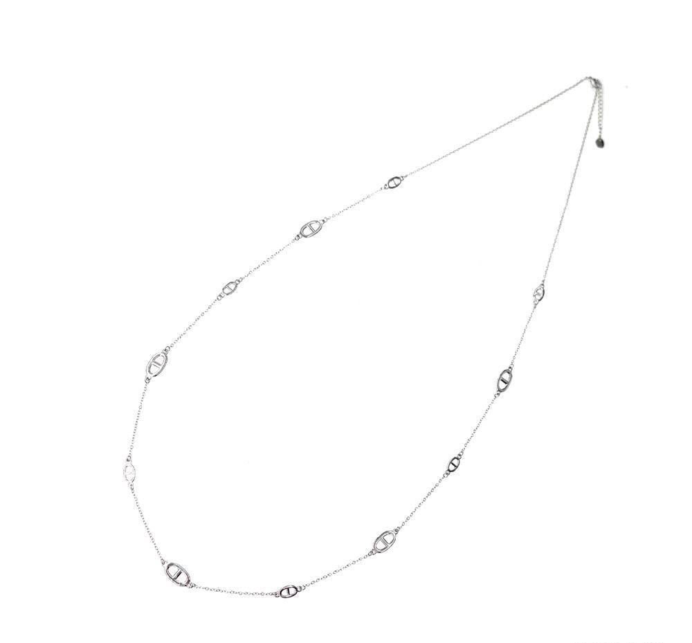 Sautoir maille marine long