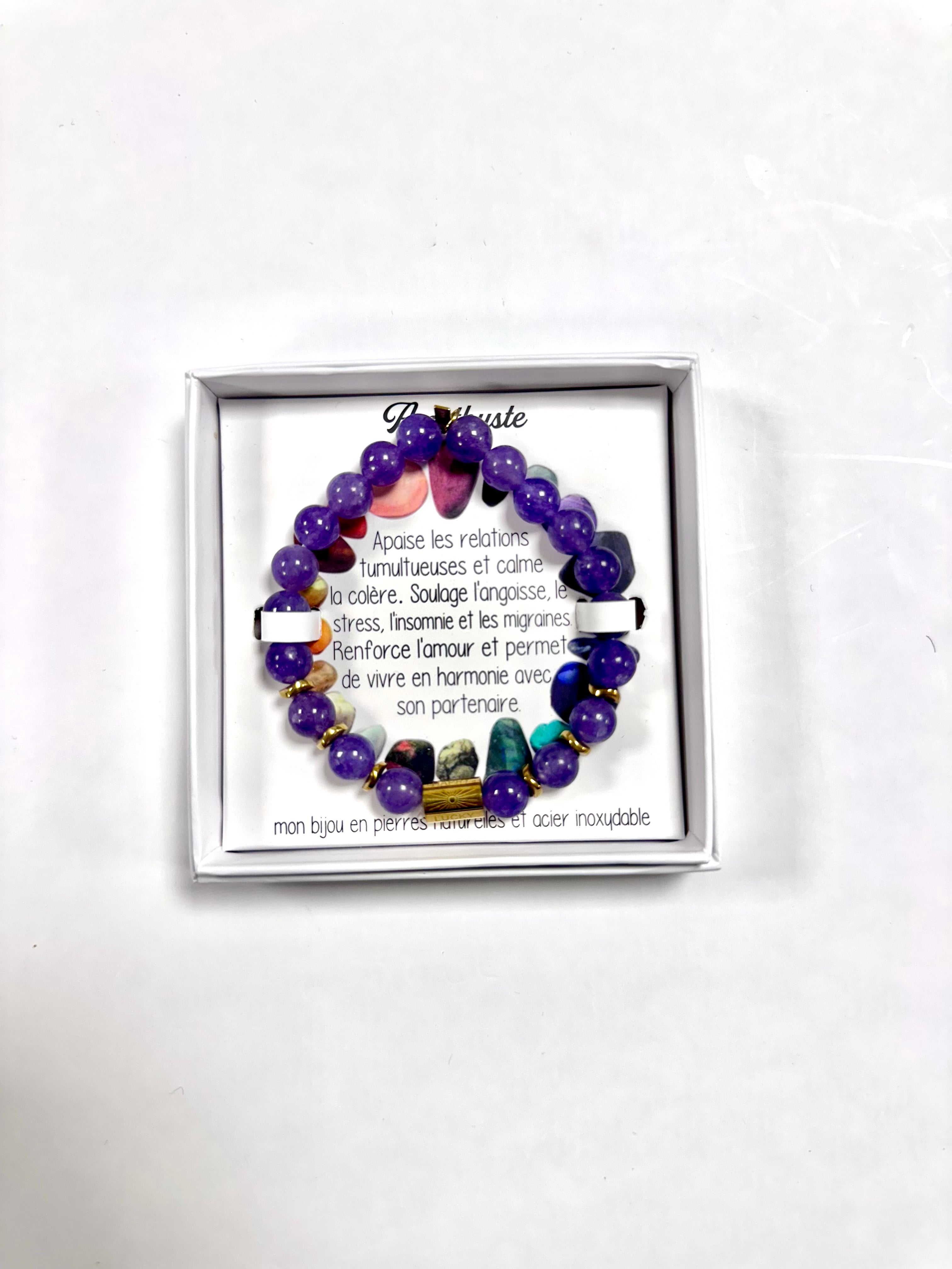 Bracelet en Pierre Naturelle - Améthyste M