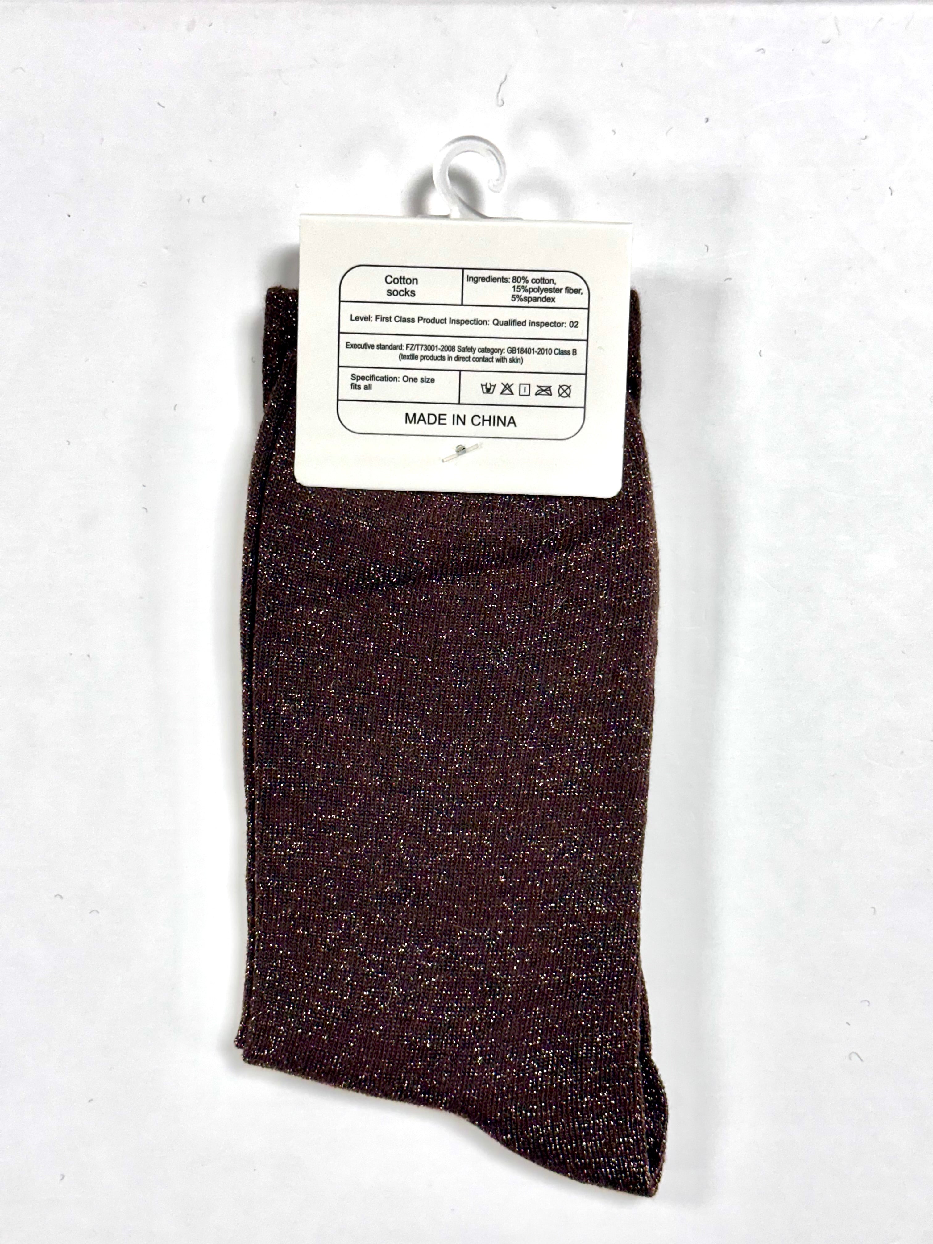 Chaussettes à paillettes « Égoïste et alors » - Marron