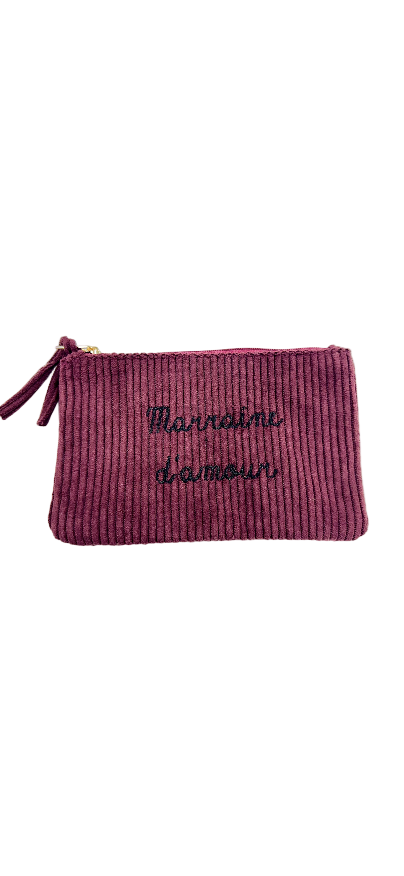 Pochette « Marraine d’amour (velours) » - Bordeaux