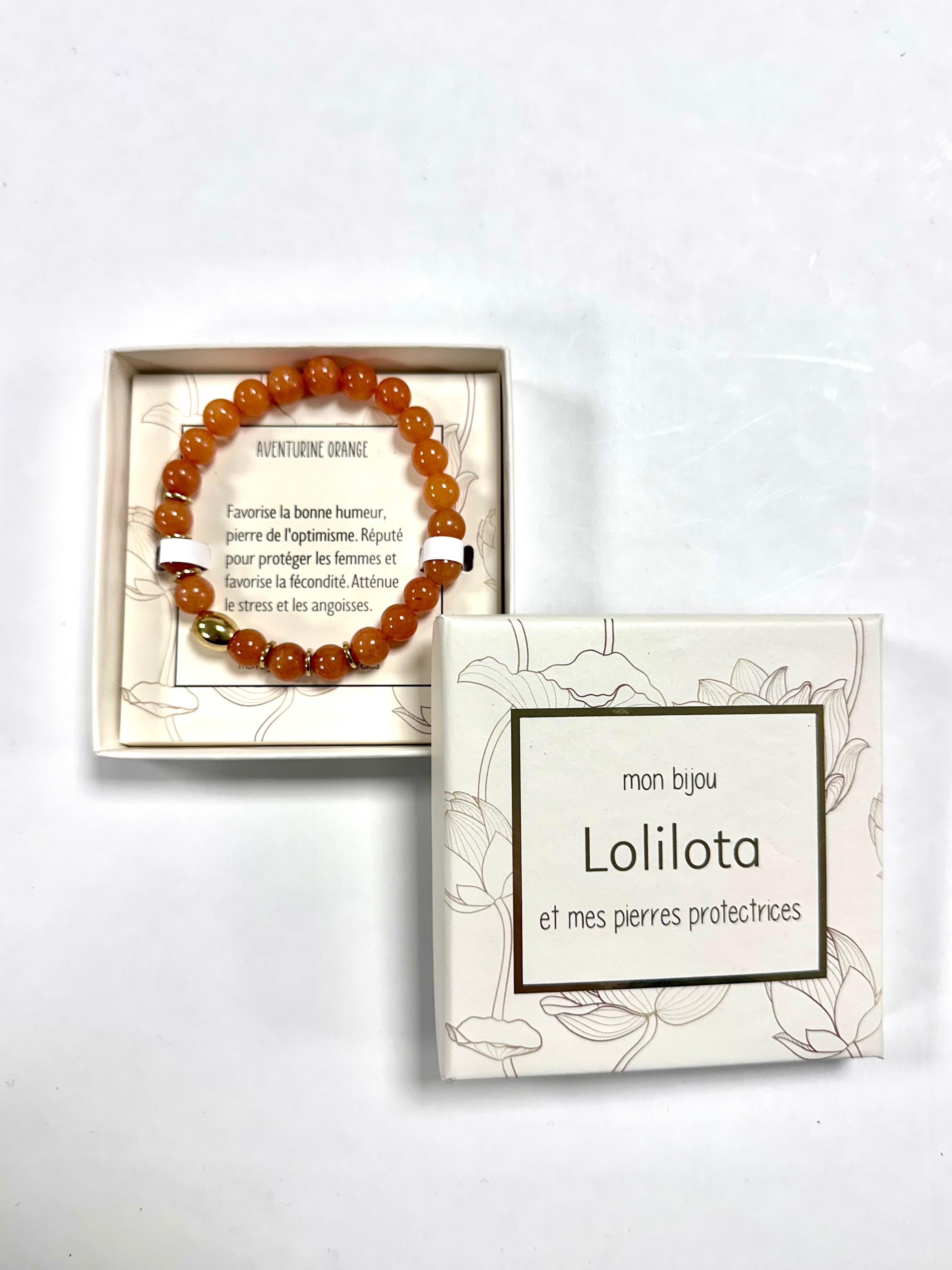 Bracelet en pierre — Aventurine orange