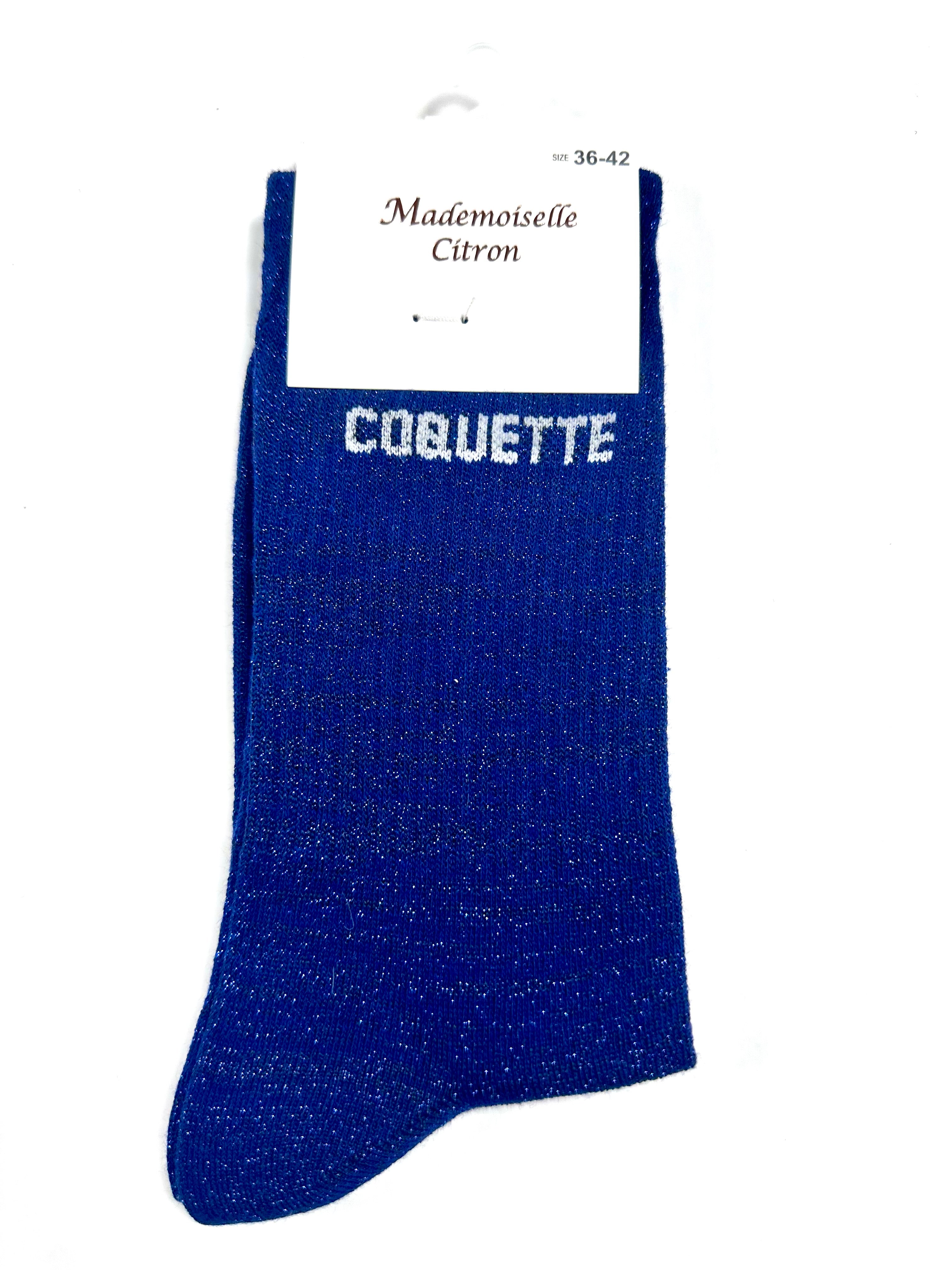 Chaussettes à Paillettes - Coquette (Bleu foncé)