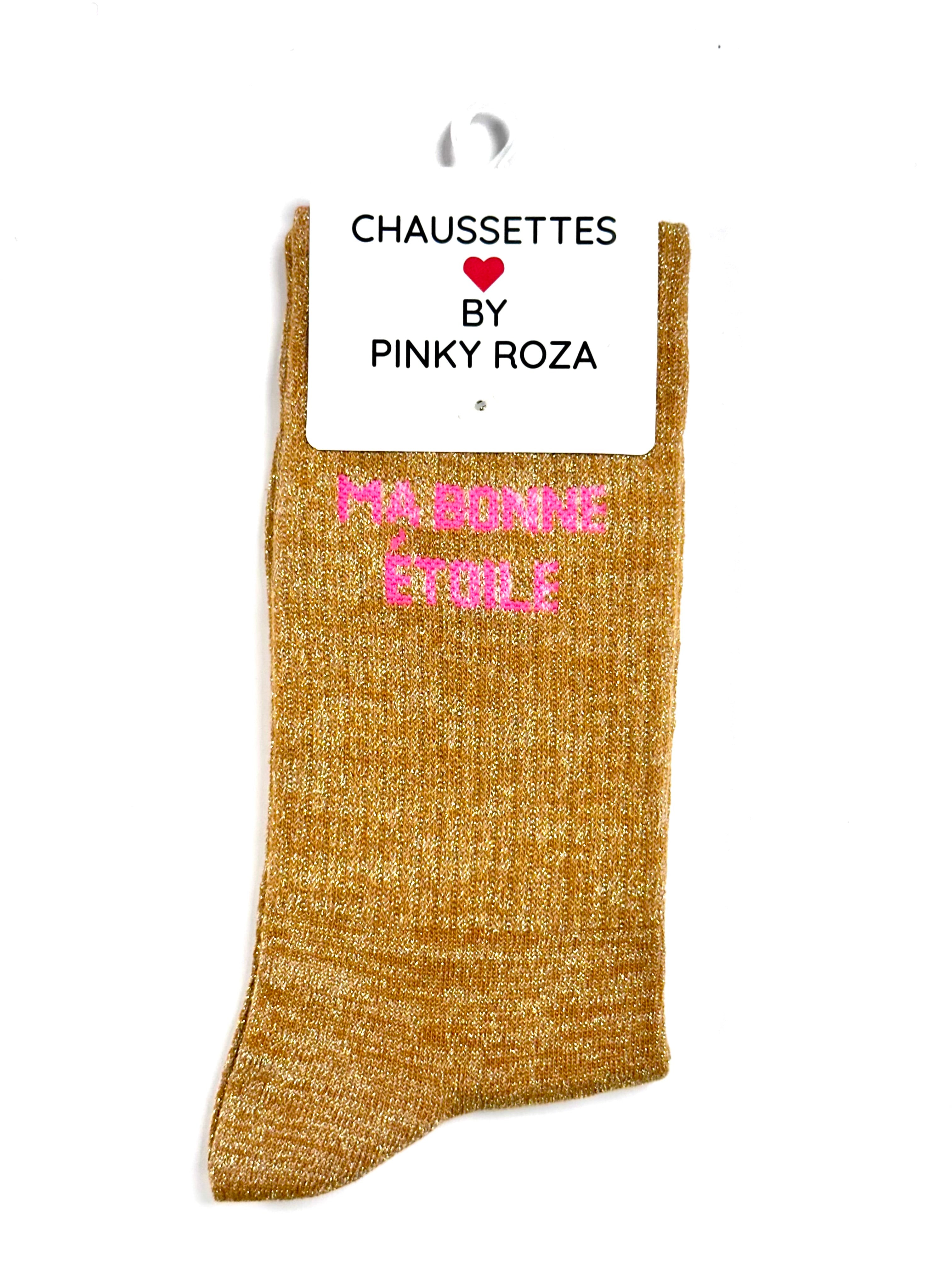 Chaussettes à paillettes « Ma bonne étoile » - Jaune