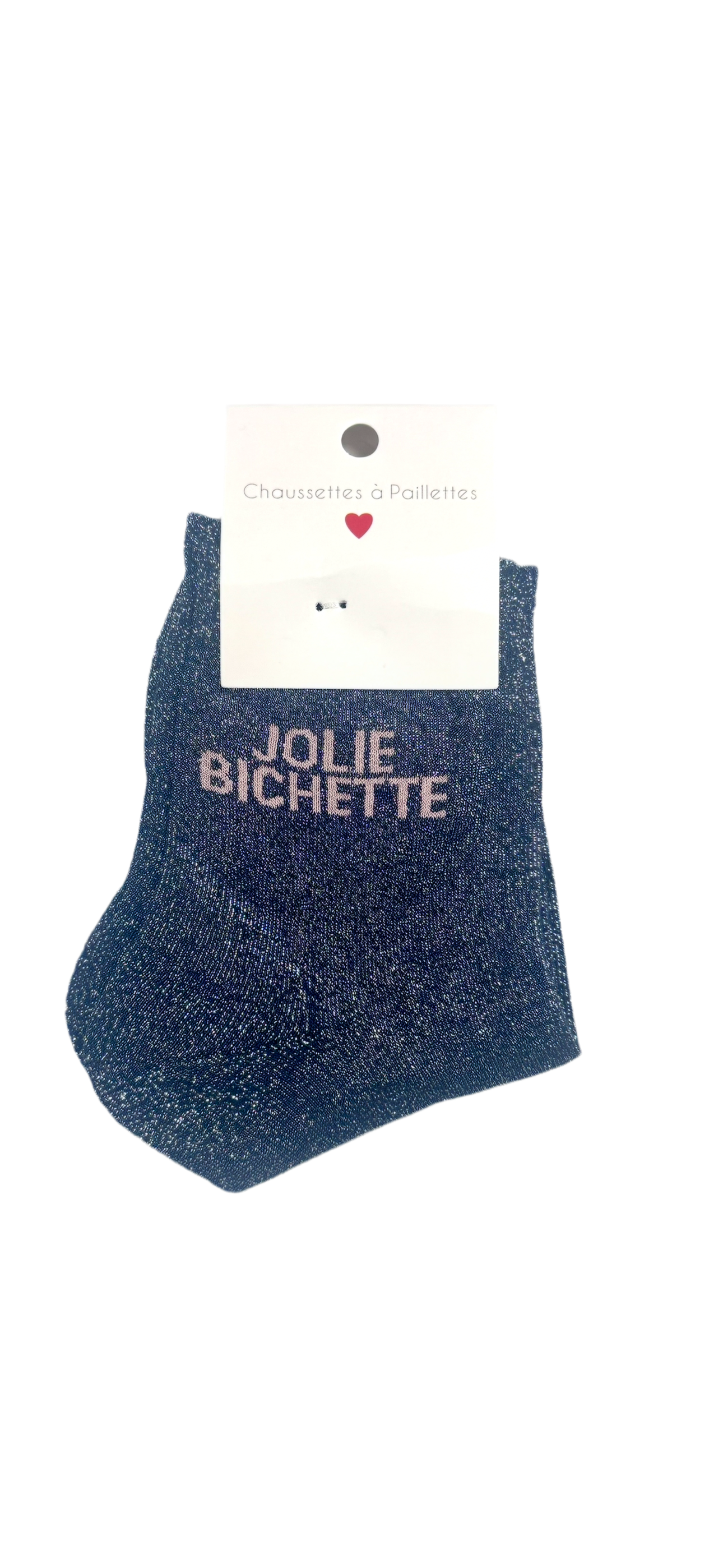 Chaussettes à Paillettes "Jolie Bichette" - Noir