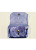 Porte-monnaie en cuir triple pochette - Violet