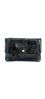 Pochette en cuir avec poche zippée intérieure - Noir