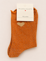 Chaussettes à paillettes « ❤️ (cœur doré) »