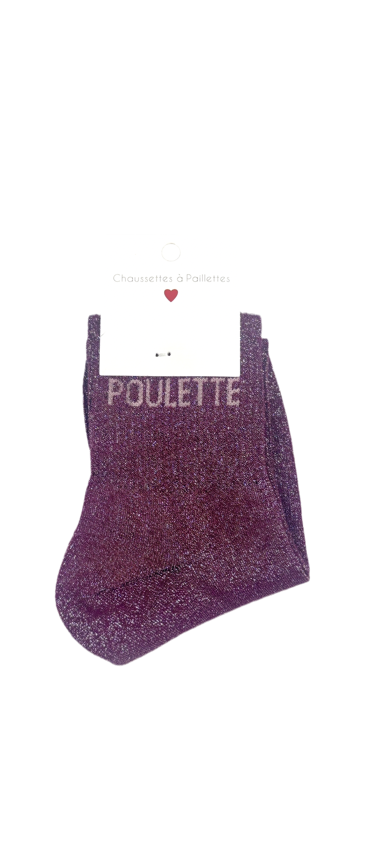 Chaussettes à Paillettes "Poulette" - Bordeaux