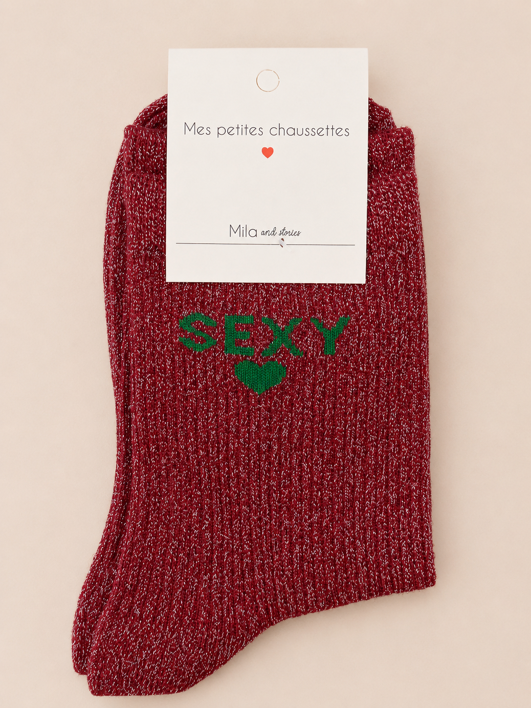 Chaussettes à paillettes « Sexy » - Orange