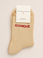 Chaussettes à paillettes « Iconique » - Blanc