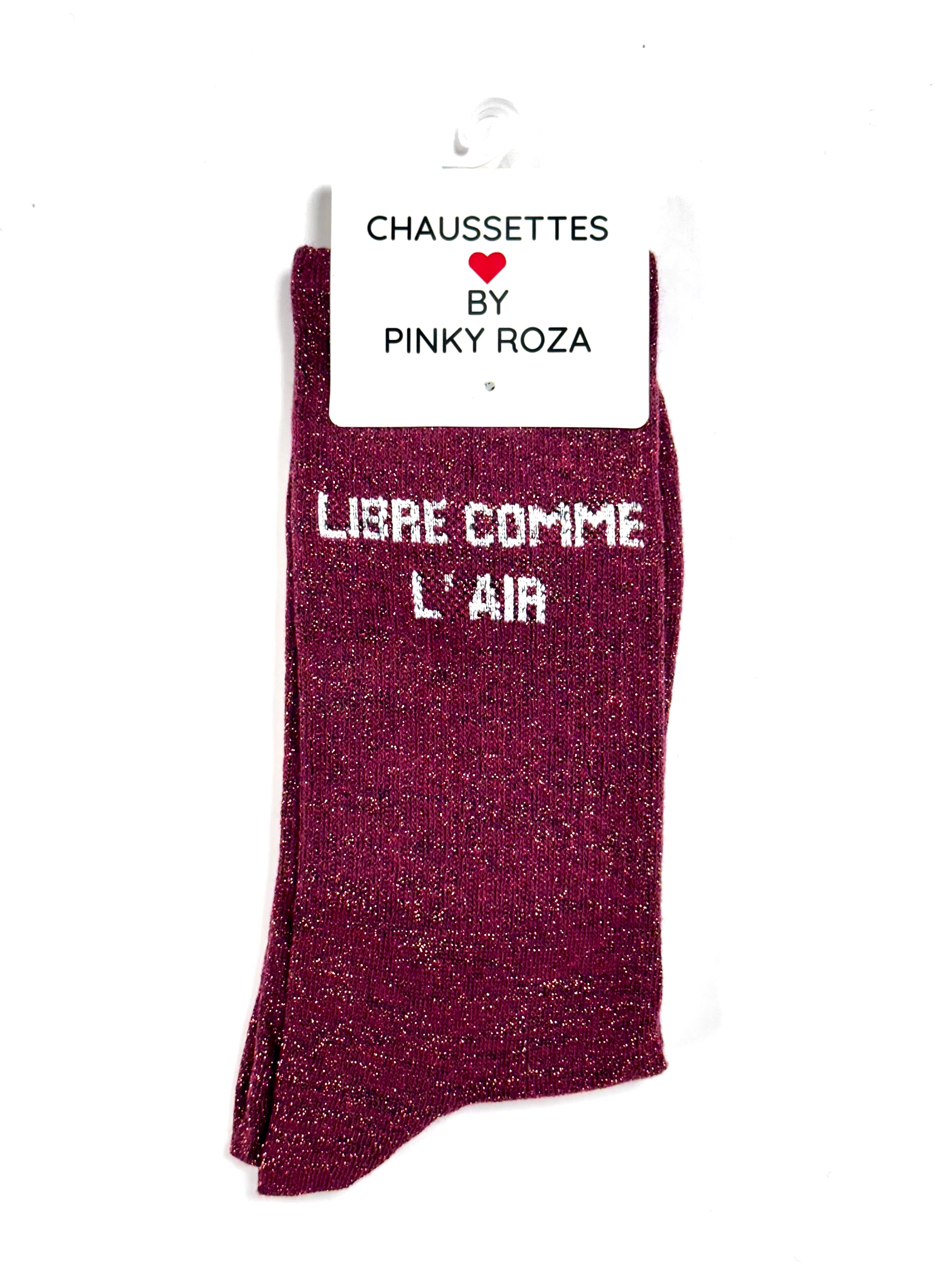 Chaussettes à paillettes « Libre comme l’air » - Rouge
