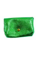 Porte-monnaie en cuir triple pochette - Vert clair