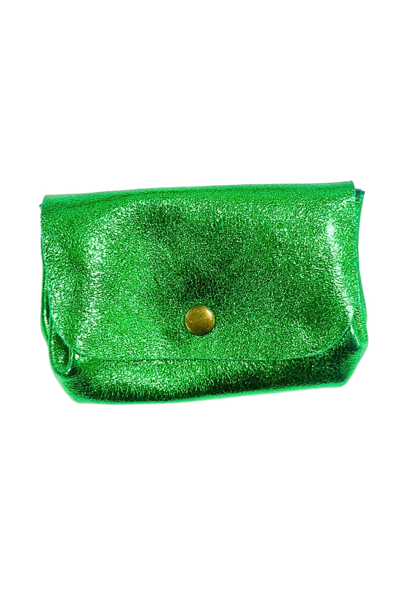 Porte-monnaie en cuir triple pochette - Vert clair
