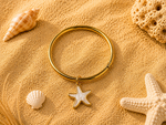 Joncs ronds étoile de mer en acier inoxydable doré
