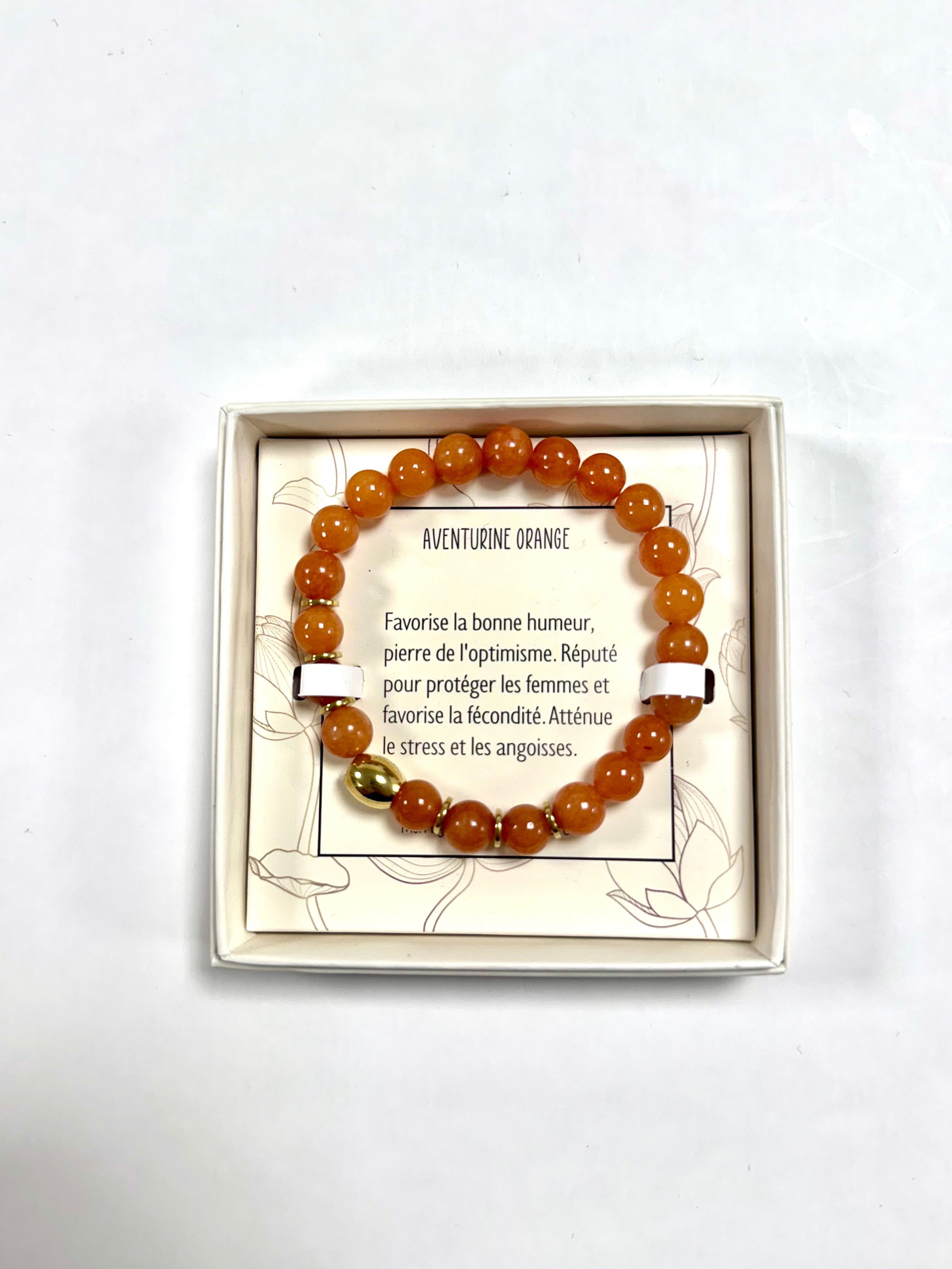 Bracelet en pierre — Aventurine orange