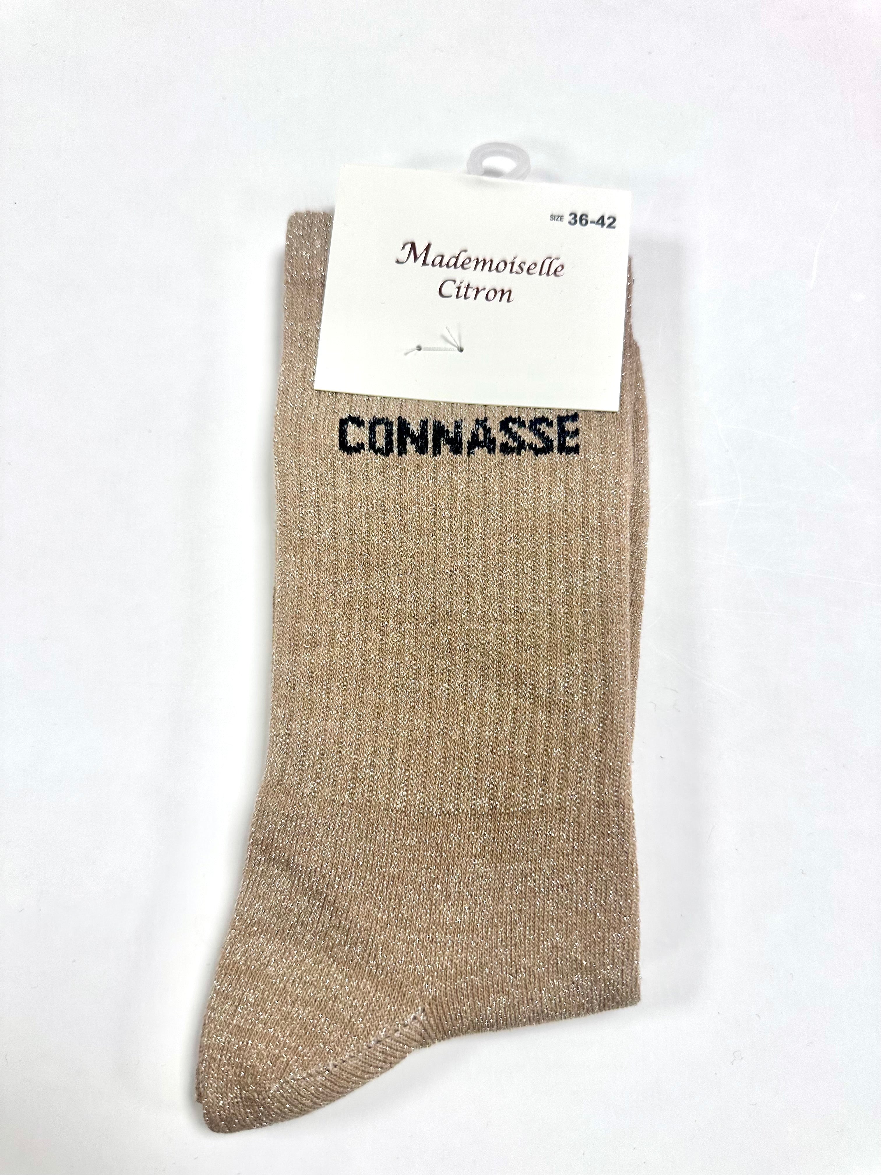 Chaussettes à Paillettes - Connasse (Beige)