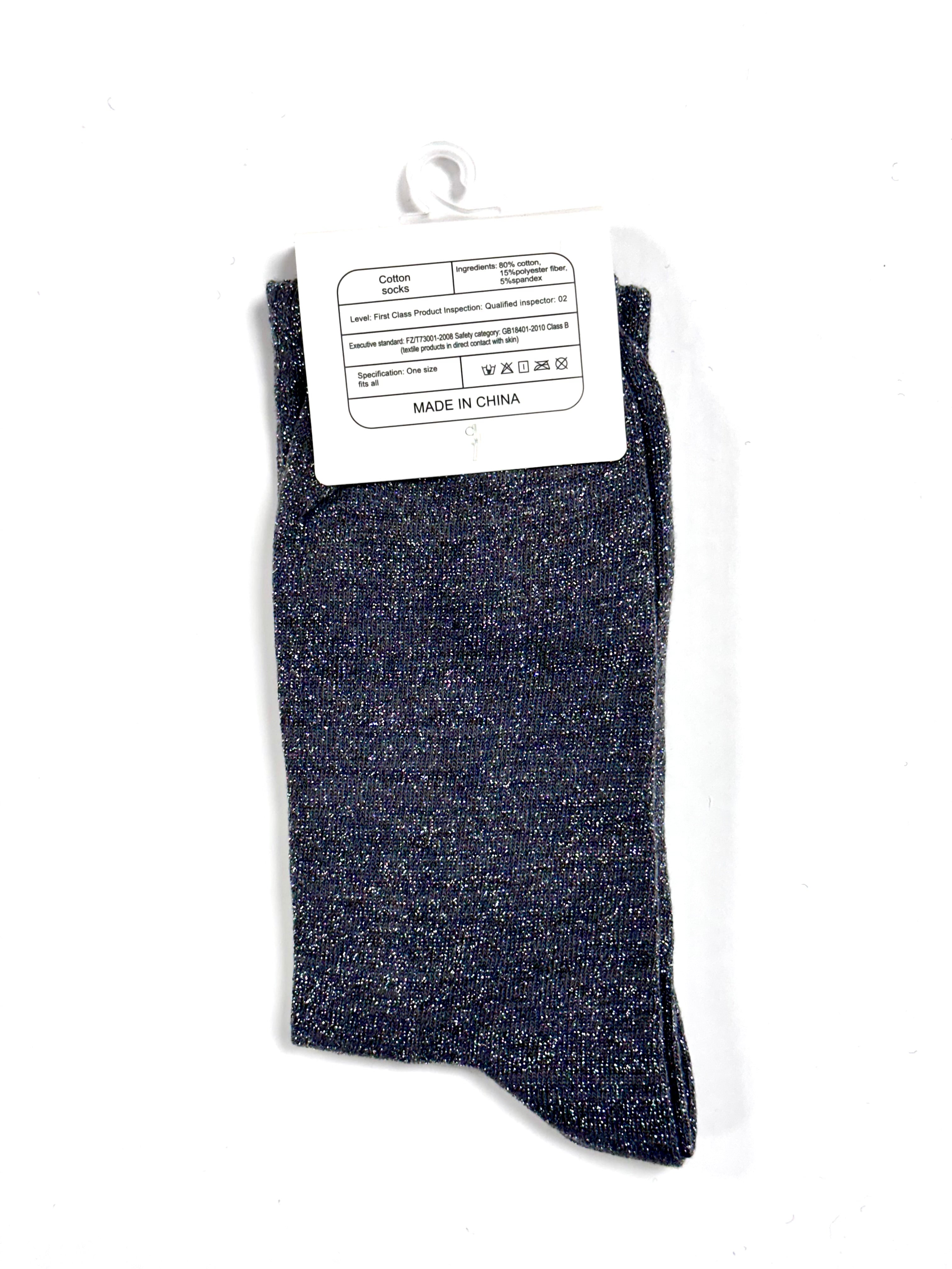 Chaussettes à paillettes « Égoïste et alors » - Gris foncé