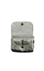 Porte-monnaie en cuir triple pochette - Argent