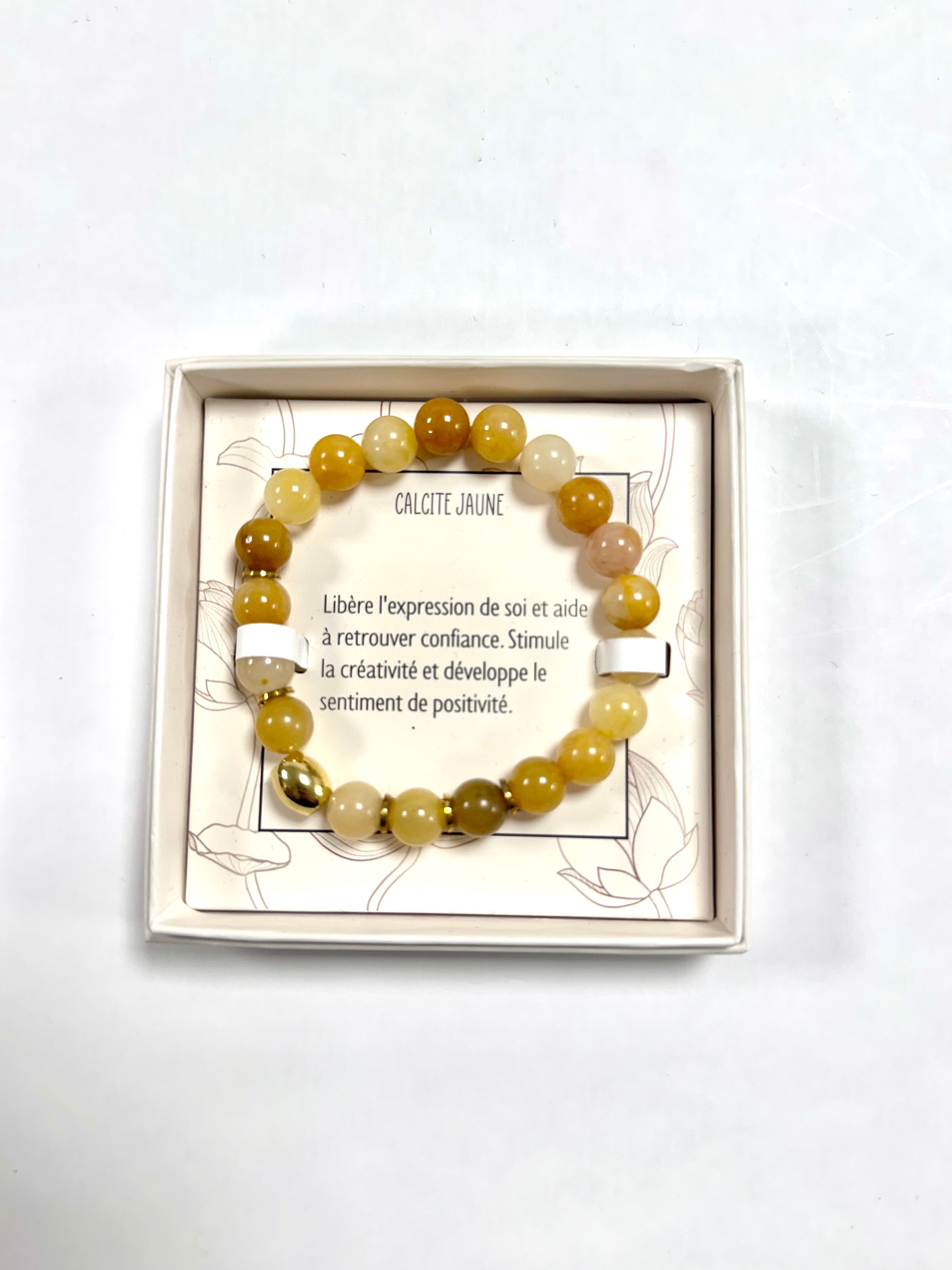 Bracelet en pierre — Calcite jaune