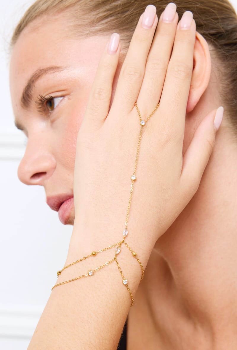 Chaîne de main rond mini + joyau long