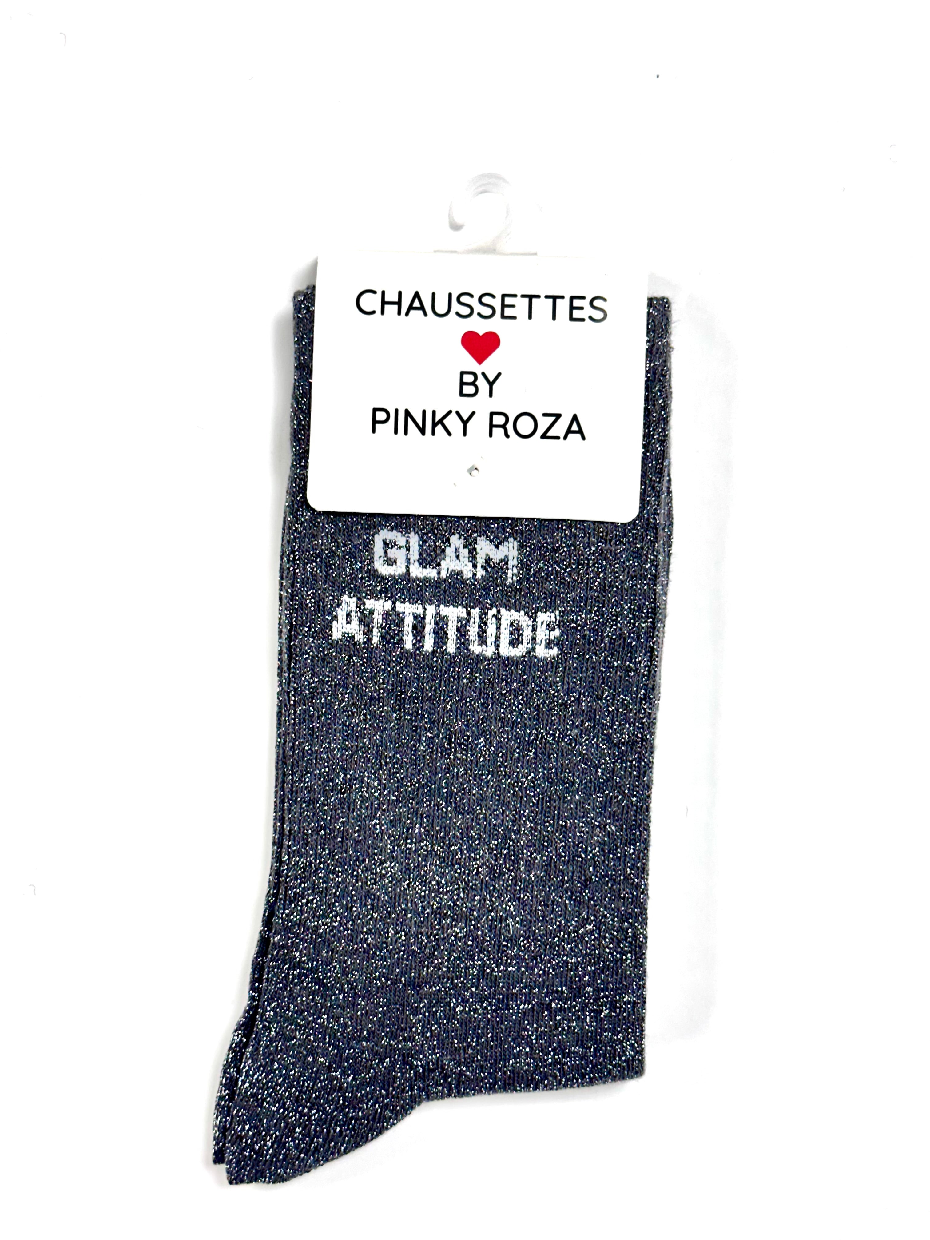 Chaussettes à paillettes « Glam attitude » - Gris foncé