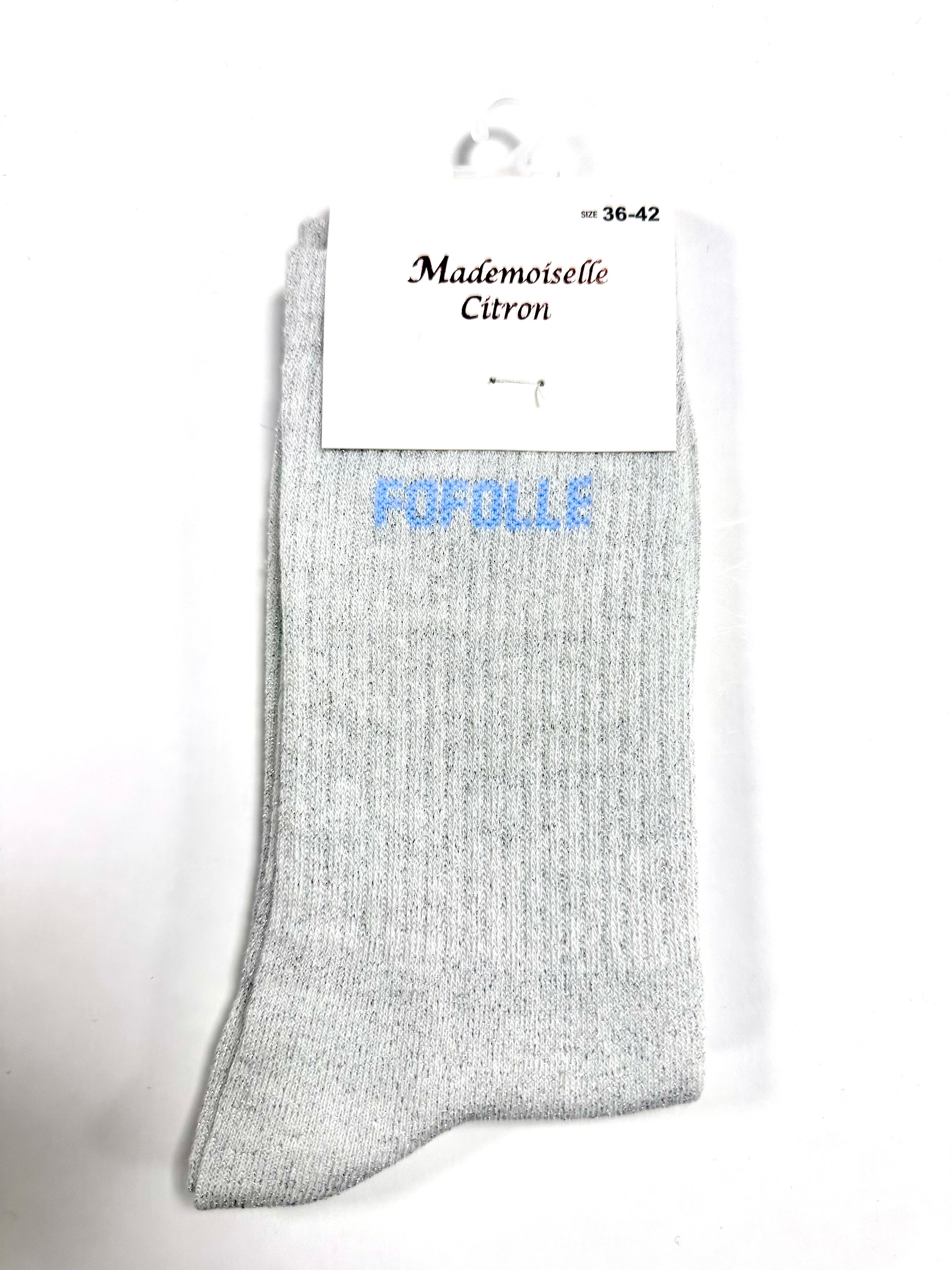 Chaussettes à Paillettes - Fofolle (Gris clair)
