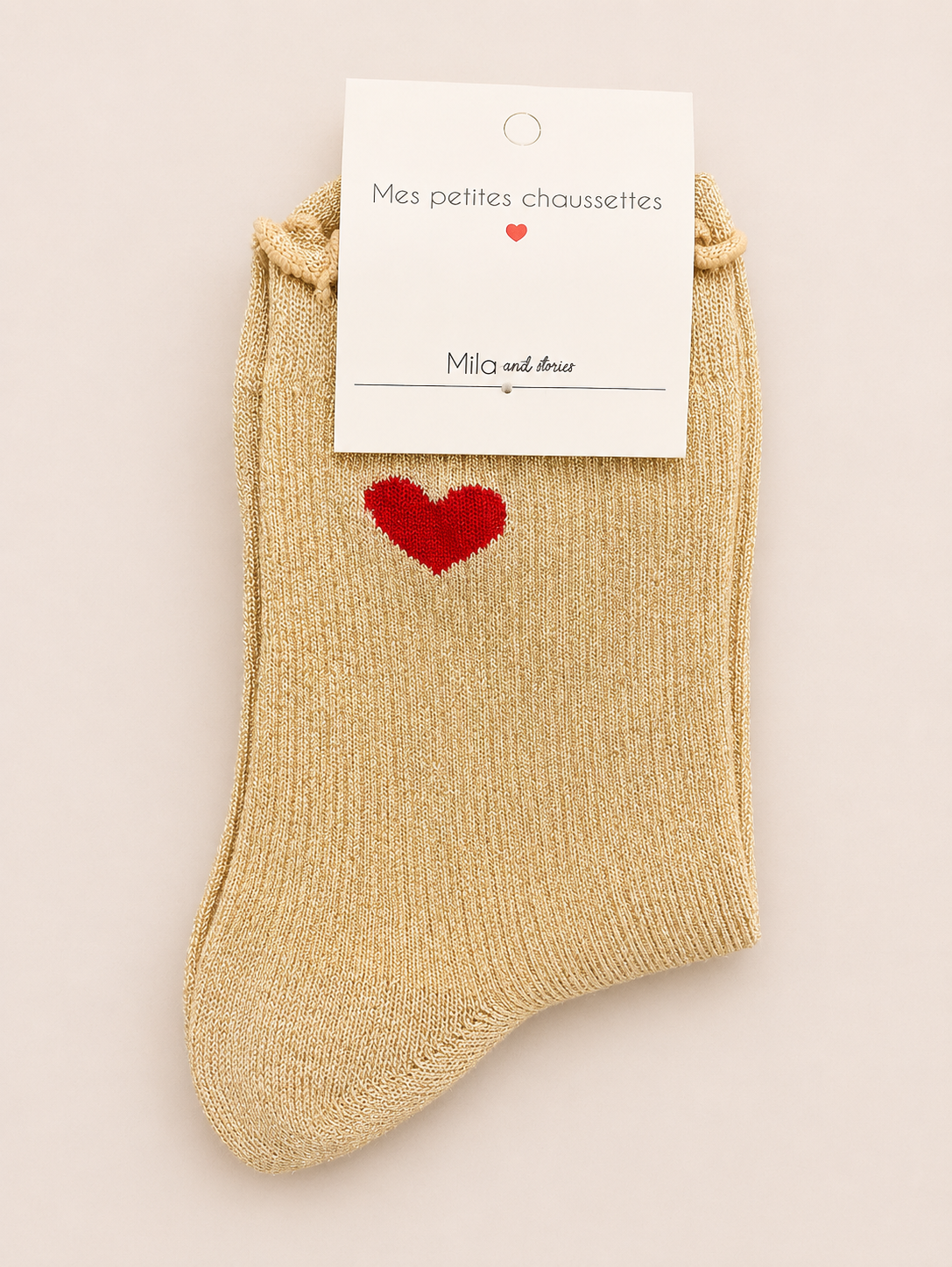 Chaussettes à paillettes « ❤️ (cœur doré) »