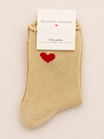Chaussettes à paillettes « ❤️ (cœur doré) »