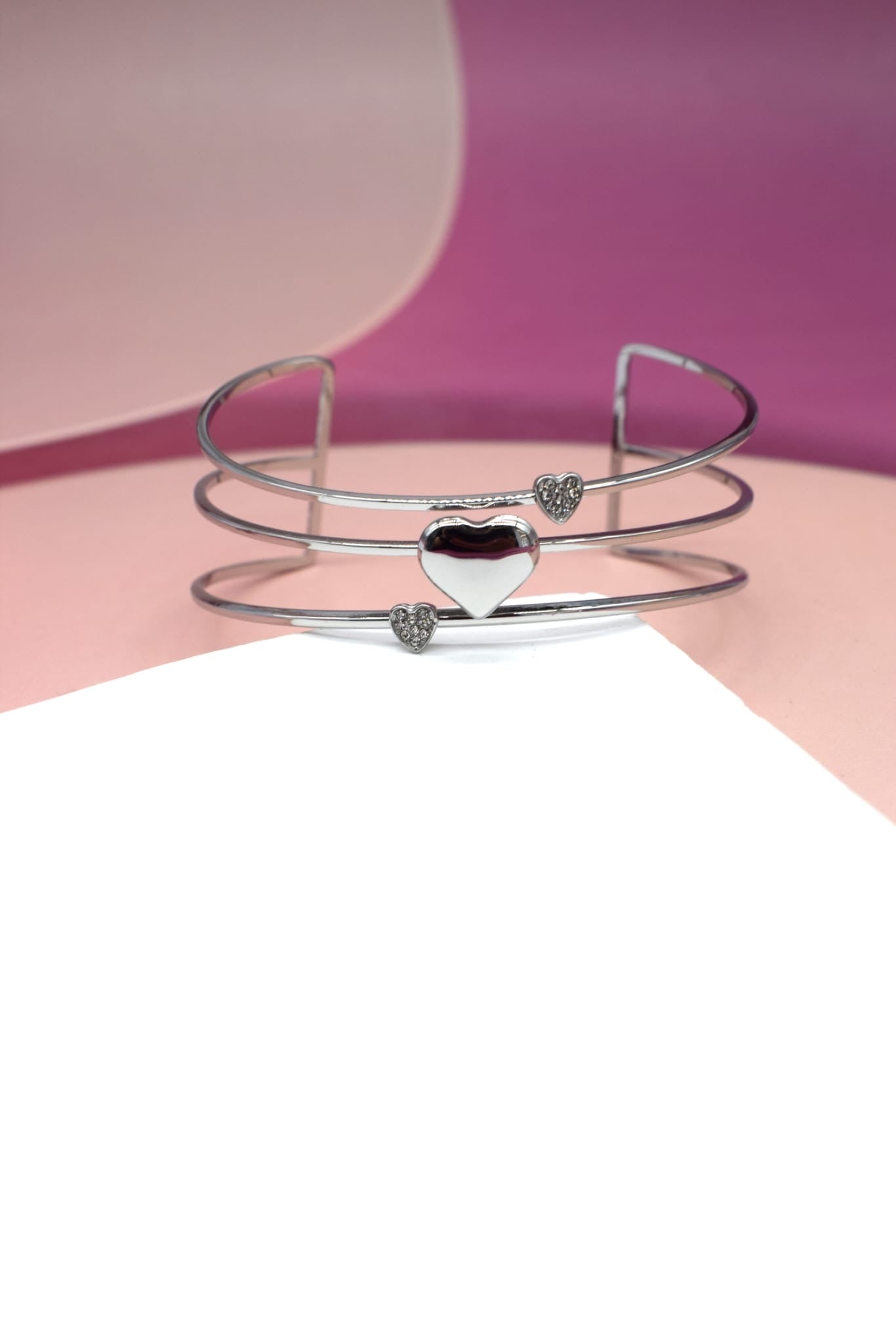 Manchette cœur strass