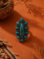 Bague Cheyenne Argentée Acier et Turquoise