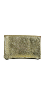 Pochette en cuir avec poche zippée intérieure - Gold