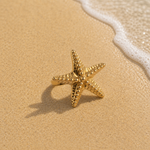 Bague Étoile de Mer Ajustable - Acier Inoxydable