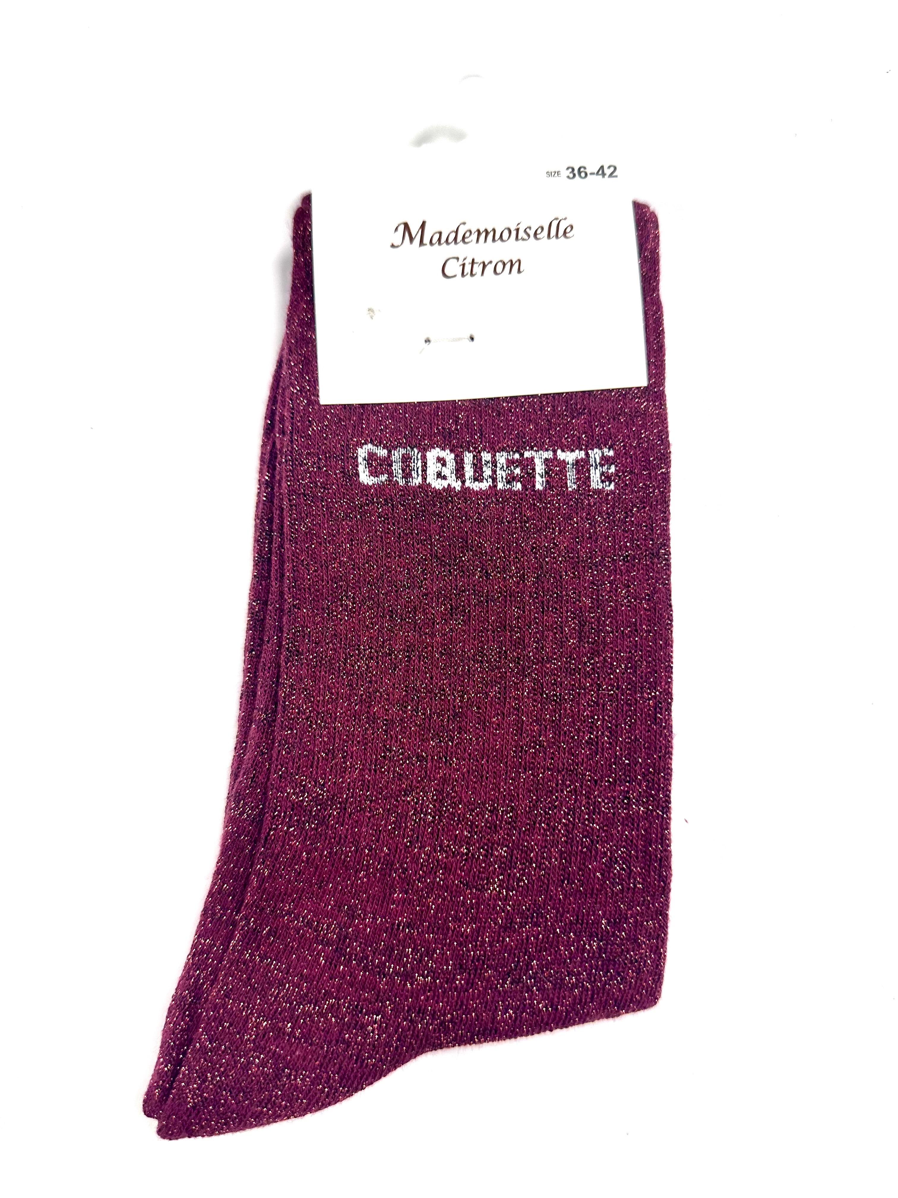 Chaussettes à Paillettes - Coquette (Rouge)