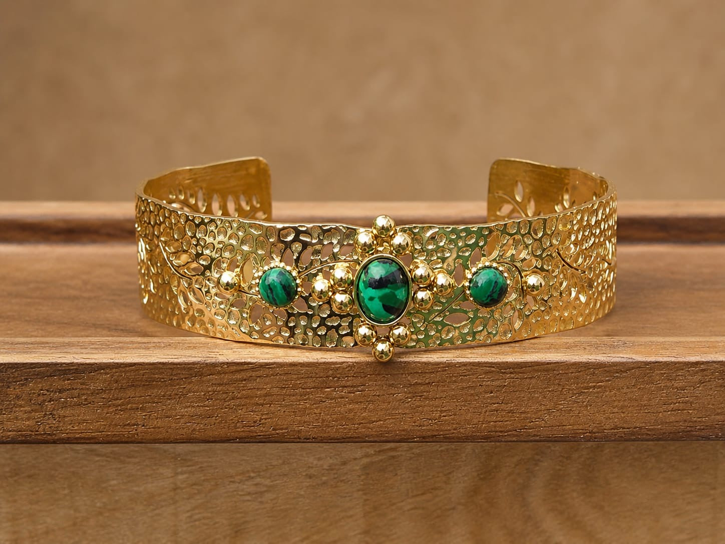 Bracelet Manchette Triple Pierre