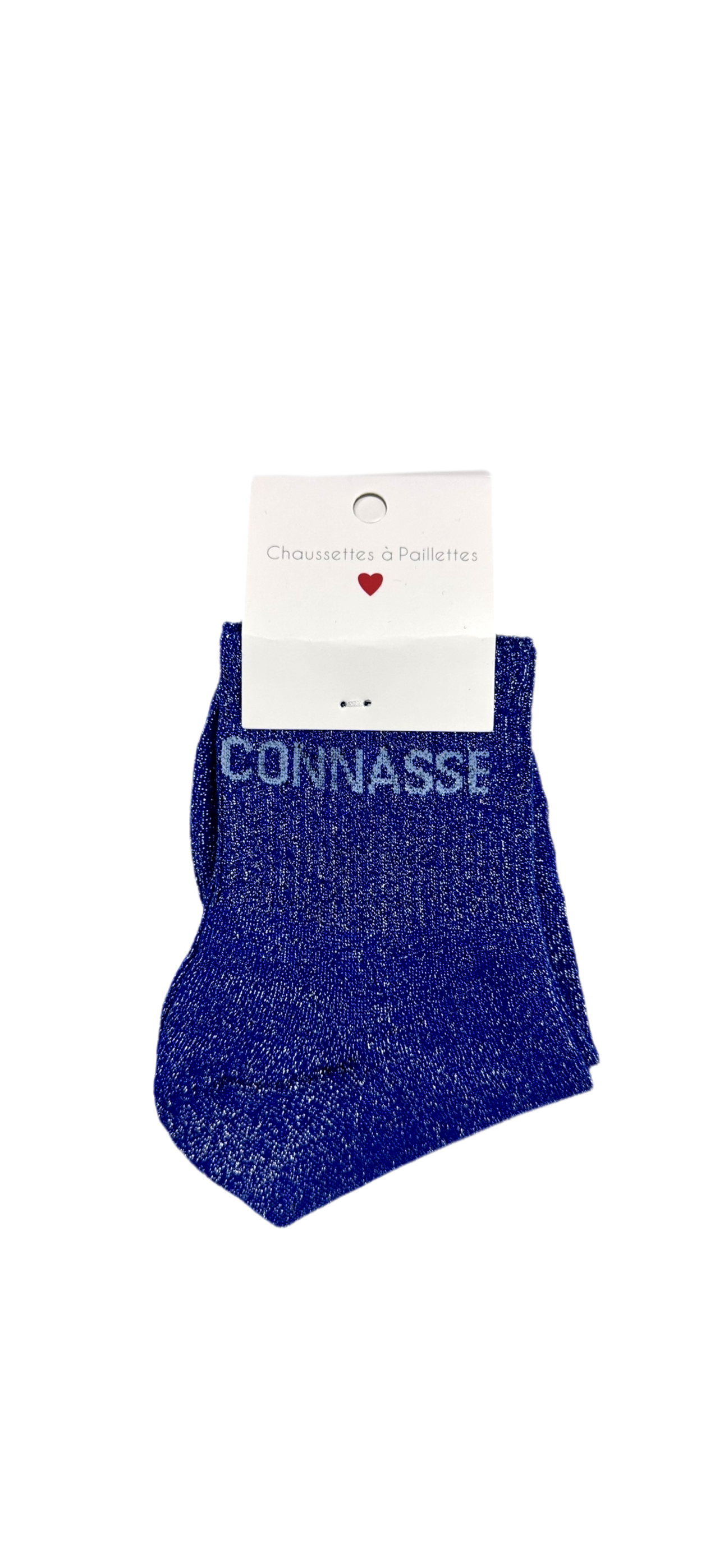Chaussettes à Paillettes "Connasse" - Bleu