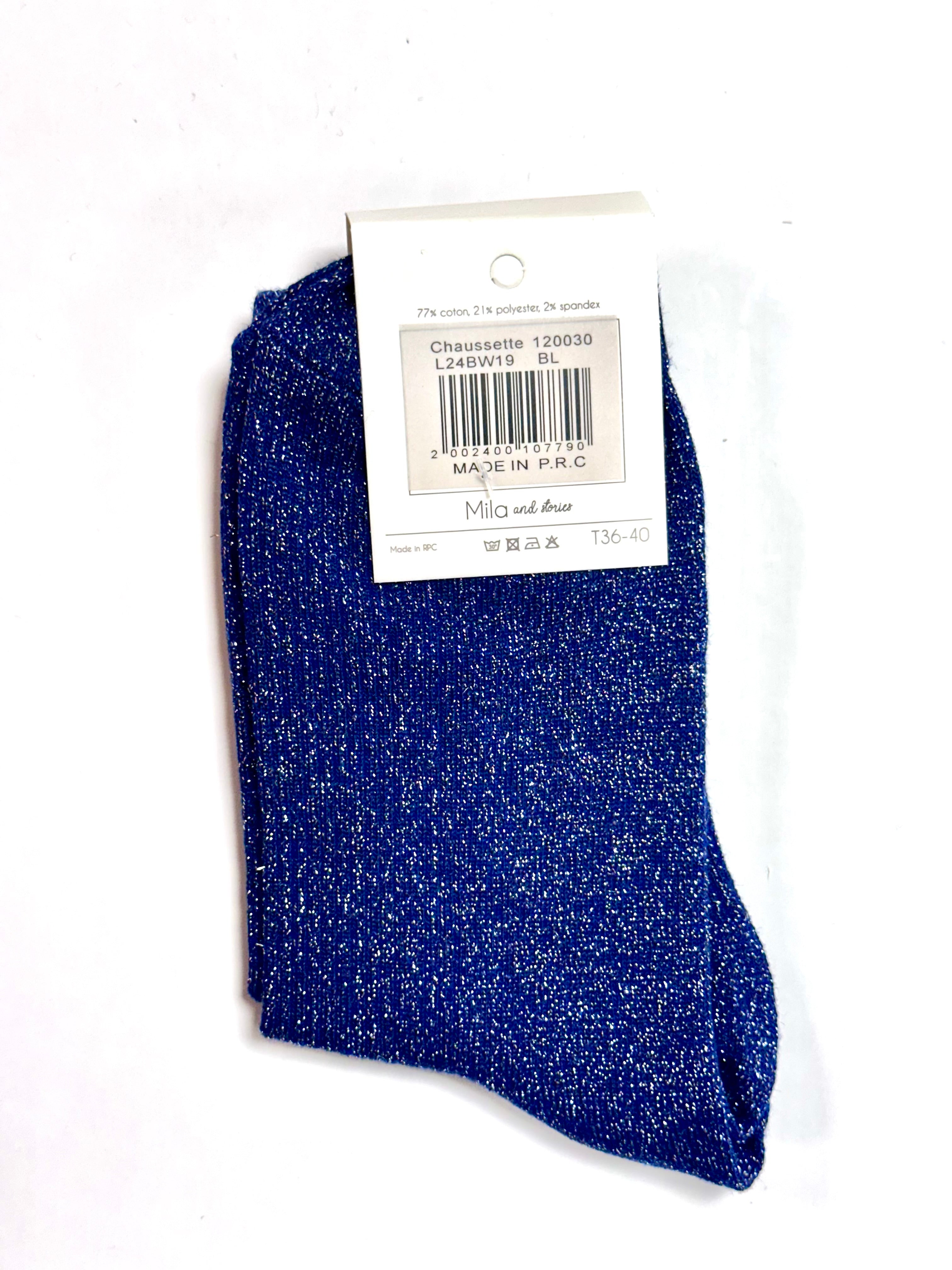Chaussettes à paillettes « Rêveuse » - Bleu