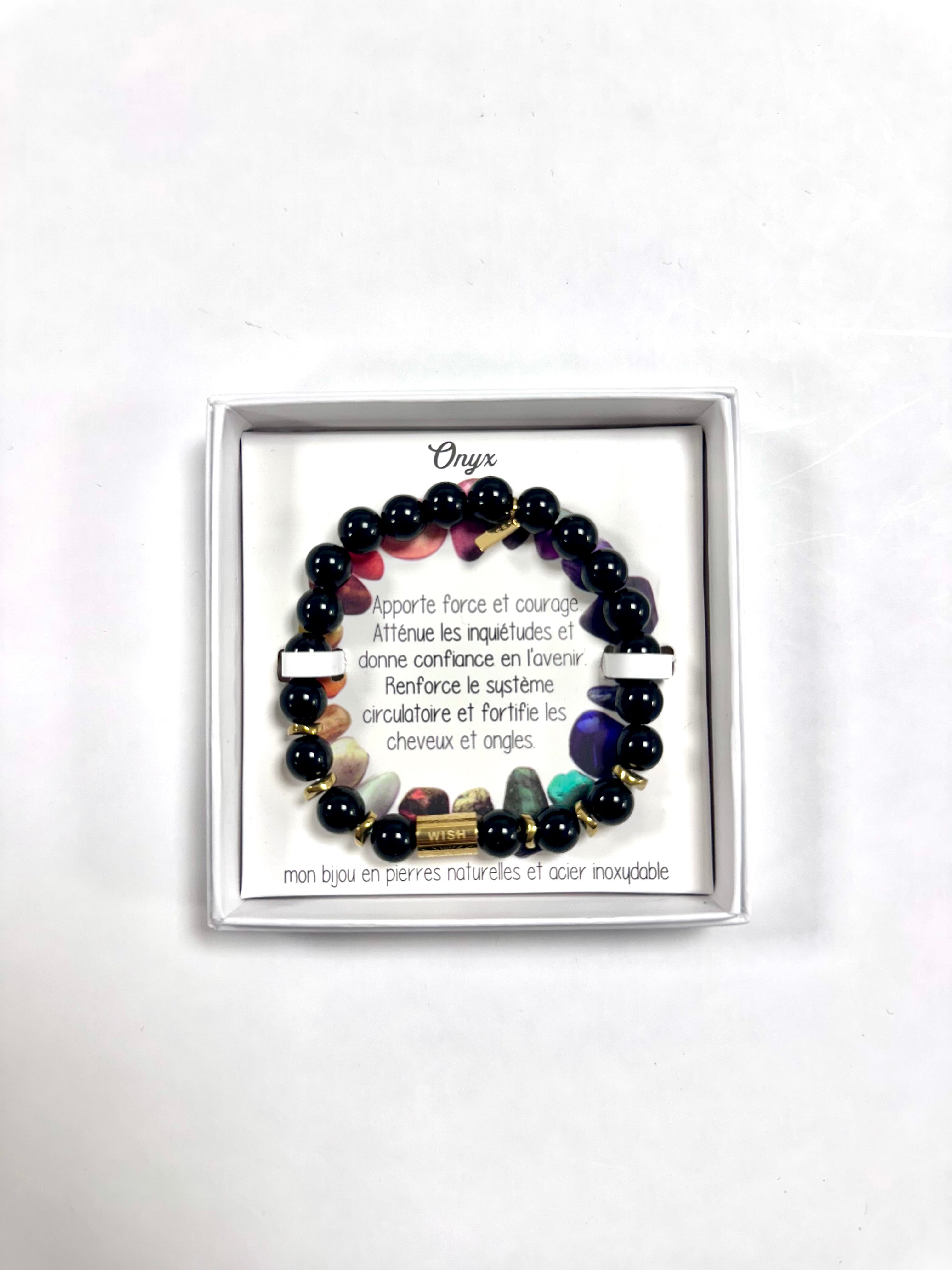 Bracelet en Pierre Naturelle - Onyx M