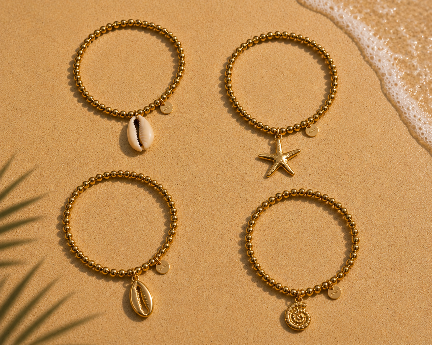 Bracelets élastiques pampilles Aloha en acier inoxydable