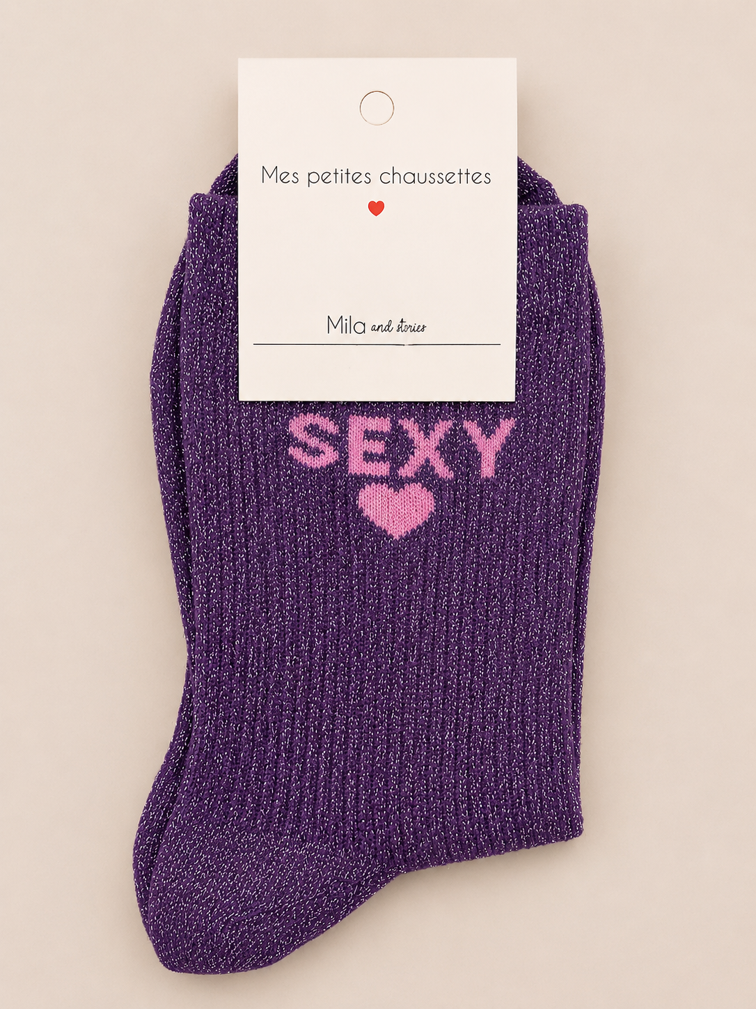 Chaussettes à paillettes « Sexy » - Orange