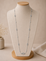 Sautoir « Maille Marine » fin et strass