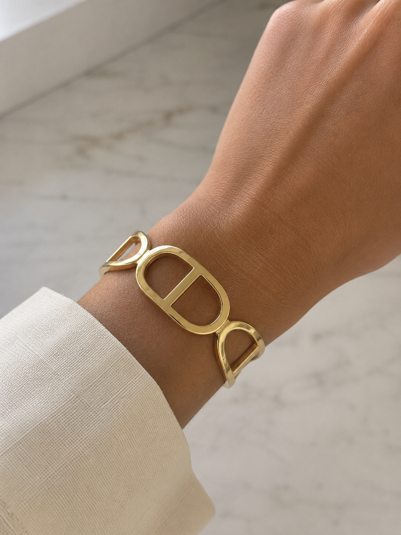 Bracelet manchette maille marine