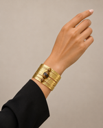 Manchette triple pierres verticales noir