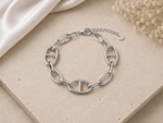 Bracelet Grosse Maille Marine en Acier Inoxydable