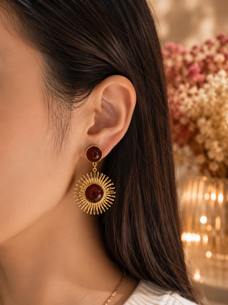 Boucles d’oreilles « Red Sun »