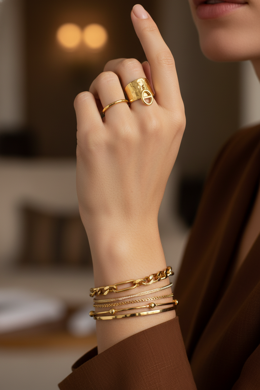 Bagues pampille « Maille marine »